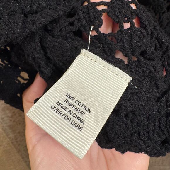 Ultra Pink Black Witchy Goth Crochet Knit Tank Top Boxy Large - Picture 6 of 6